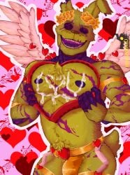 1boy anthro cheekycreepy five_nights_at_freddy's five_nights_at_freddy's_3 fnaf humanoid male male_only muscular muscular_male pecs solo solo_male springtrap springtrap_(fnaf) valentine valentine's_day wings