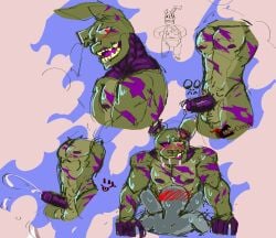 anthro blush cheekycreepy erection five_nights_at_freddy's fnaf furry furry_only gay humanoid imminent_sex male/male male_only partially_clothed penis scottgames springtrap springtrap_(fnaf)