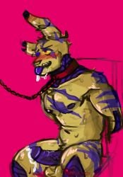 1boy anthro cheekycreepy erection five_nights_at_freddy's fnaf fur furry humanoid male male_only muscular nude penis rabbit scottgames solo solo_focus springtrap springtrap_(fnaf)