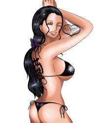 ass big_breasts breasts female female_only large_breasts nico_robin one_piece post-timeskip shinjinou smile smooth_skin tattoo underwear