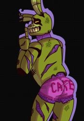 1boy animatronic anthro ass back_view cheekycreepy five_nights_at_freddy's five_nights_at_freddy's_3 fnaf gay humanoid inviting looking_at_viewer looking_back male male_only presenting purple_body purple_skin rabbit solo solo_focus springtrap springtrap_(fnaf) william_afton