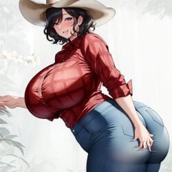 ai_generated big_ass big_breasts cow_girl cowgirl farm_girl farmer farmgirl milf neko47 oyuki_hayashi