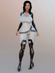 1girls 3d 3d_(artwork) big_breasts bioware black_hair bodysuit busty cleavage curvaceous curvy curvy_figure electronic_arts eyebrows eyelashes eyes female female_only guhzcoituz heel_boots hourglass_figure huge_breasts human large_breasts light-skinned_female light_skin lips mass_effect mass_effect_2 mass_effect_3 miranda_lawson slim_waist solo thick thick_hips thick_thighs thigh_boots voluptuous voluptuous_female wide_hips