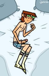 bed bedroom_eyes bodypillow boxers_(clothing) cock dick freckles gay ginger harold_(tdi) junixxie male male_only masturbation penis solo total_drama_(series) total_drama_island yaoi