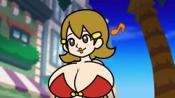 1girls 2023 5-volt big_breasts boob_window clothed female female_only huge_breasts nintendo no_bra sideboob teaset_haliley warioware