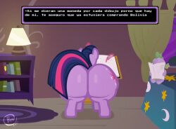 1girls animated animation ass big_ass big_butt bonguitoweon bubble_ass bubble_butt feral friendship_is_magic my_little_pony shaking shaking_ass shaking_butt spanish_text spike_(mlp) straight_hair tagme twerking twilight_sparkle_(mlp) video