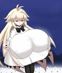 1girls alternate_breast_size arcueid_brunestud aura big_breasts blonde_hair breast_expansion breasts breasts_bigger_than_head breasts_bigger_than_torso colored dress eco-arc expansion growth huge_breasts hyper hyper_breasts imstupid13 looking_down melty_blood oppai red_eyes sequence shortstack sole_female top_heavy tsukihime type-moon vampire