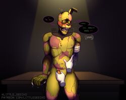 2boys abs all_fours animatronic anthro areola bald balls bandage barefoot black_nose blush bodily_fluids brown_nose claws closed_eyes dialogue duo english_text erection eyeless faceless_male fangs five_nights_at_freddy's fnaf freddy_fazbear's_pizzeria_simulator fur furry gay genitals green_body green_eyes green_hair green_skin grey_skin hand_on_leg heart human humanoid humanoid_genitalia humanoid_on_anthro humanoid_penis jerking jerkingoff jerkingoff_another lagomorph leporid light littlegeecko long_ears machine male male/male male_only mammal masturbation moan moaning motion_lines multicolored_body naked naked_male navel necrophilia nervous night_guard_(fnaf) nipples notched_ear nude on_back on_ground on_top one_eye_half-closed open_mouth pawpads pecs penis penis_grab penis_out presenting presenting_balls presenting_penis pubes rabbit raised_leg robot scar scars scottgames scraptrap sex sharp_teeth short_hair skinny speech_bubble submissive submissive_male sweat teeth testicles text thick_thighs toe_claws tongue torn_arm torn_body torn_face torn_leg torn_skin vein veiny_penis video_games william_afton yellow_body