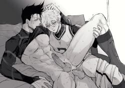 2boys abs anal_sex bishonen blue_lock chuma_a_a lifting_leg males_only muscles nagi_seishiro raw_sex shoei_baro yaoi