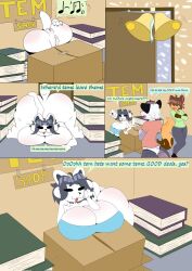 2d 2d_(artwork) 2d_artwork books catshark color coltetbe comic comic_page crop_top dialogue donut_anus english english_dialogue english_text furry furry_only large_breasts possum rat_tail tagme tail tem_shop temmie text uncensored uncensored_anus uncensored_vagina undertale undertale_(series)