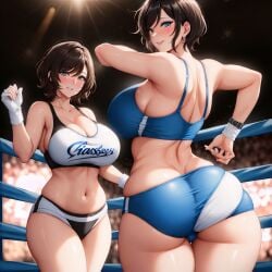 ai_generated big_ass big_breasts boxing boxing_ring milf neko47 oyuki_hayashi