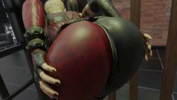 1girls 3d animated ass ass_focus ass_shake bare_shoulders batman:_arkham_city batman_(series) blonde_hair dc dc_comics female female_only fingerless_gloves from_behind gloves hands_on_ass harley_quinn harley_quinn_(arkham) harley_quinn_(arkham_city) huge_ass jiggle kishi leaning leaning_forward long_hair longer_than_30_seconds pants rocksteady_studios shiny shiny_clothes shiny_hair shiny_skin solo tagme tight_pants twerking twintails video