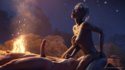 1boy 1girls 3d alien alien_girl ass athletic_female background breast_grab breasts cal_kestis campfire canon_couple closed_eyes completely_nude dathomiri duo erect_penis erection facesitting female female_on_top fire genitals grabbing_breasts grey_hair groping hair head_up human jedi:_fallen_order jedi:_survivor kneeling light-skinned_male lying male merrin necklace neckwear night nightsister nipples nude nude_female nude_male nudity on_back open_mouth outdoor_nudity outdoor_sex outside partial_male penis sex short_hair short_hair_female sitting sitting_on_person small_breasts squirrel3d star_wars straight twitter_username url watermark