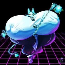 approaching boobs breasts breasts_bigger_than_head clothed clothed_female clothes clothing deltarune df43_(artist) female female_focus female_only hips hyper hyper_ass hyper_breasts hyper_butt image nipple_bulge robot solo_female stretched_clothes tasque_manager_(deltarune) thick_thighs thighs_bigger_than_head toby_fox vaporwave video_games whip wide_hips yellow_eyes