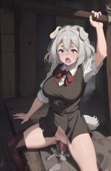 ahe_gao ai_generated armpits bad_anatomy cum interspecies large_breasts masturbation mushoku_tensei pursena_adoldia pussy rape uncensored vaginal_penetration