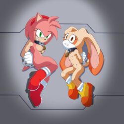 1:1 absurd_res amy_rose angry anthro arms_behind_back bodily_fluids bondage boots breasts chained chained_up chains clenched_teeth clothing collar cream_the_rabbit cub duo female femsub ffisf flat_chest footwear footwear_only hands_behind_back hi_res imminent_rape lock lying medium_breasts mostly_nude multiple_girls multiple_subs naked_footwear navel nude on_side padlocked_collar scared sega shoes shoes_only sonic_(series) sonic_the_hedgehog_(series) tears teenager teeth young