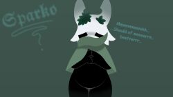 16:9 3_fingers 4k absurd_res ambiguous_gender anthro clothing digital_media_(artwork) fan_character fingers hi_res hollow_knight horn mask moss plant solo sparkothefailure team_cherry text thick_thighs widescreen