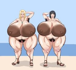 2girls armpits asian asian_female beach big_ass big_breasts big_nipples big_thighs boruto:_naruto_next_generations brave:feat dark_nipples excessive_armpit_hair fat_ass female_armpit_hair female_pubic_hair gigantic_breasts hairy_armpits hairy_pussy hinata_hyuuga huge_ass huge_breasts huge_hips huge_nipples huge_thighs hyper_breasts hyuuga_hinata large_areolae married_woman massive_ass massive_breasts massive_hips massive_thighs milf naked naked_female naruto naruto_(series) nipples pink_lipstick thick_ass thick_hips thick_thighs tsunade wedding_ring wide_hips