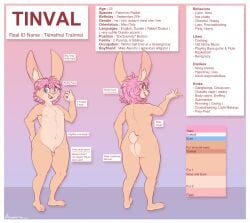 absurd_res anthro ass balls big_butt brownieclop digital_media_(artwork) female genitals girly hair hi_res humanoid_genitalia humanoid_penis lagomorph leporid male mammal micropenis model_sheet nipples nude penis rabbit simple_background small_penis smile solo standing tail text tinval