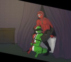 bdsm_gear blowjob countryhumans fascist_italy_(countryhumans) gay gay_blowjob nazi_germany_(countryhumans) third_reich_(countryhumans)