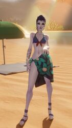 3d beach nqmiko01 open_toe_shoes overwatch purple_skin tagme widowmaker