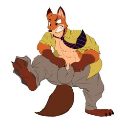 abs anthro barefoot big_ass big_balls big_butt big_hands big_hips big_penis bulge bulge_through_clothing claws clothed clothing dick disney dressing fox fox_ears fox_humanoid fox_tail front_view fur furry furry_only furry_tail green_eyes hips hips_wider_than_shoulders huge_balls huge_butt huge_cock huge_cock interspecies large_penis looking_down massive_penis muscles muscular muscular_arms muscular_legs muscular_male muscular_thighs nervous nervous_smile nick_wilde orange_body orange_fur orange_hair pectorals penis penis_under_clothes popstepx showing_teeth thick thick_ass thick_hips thick_legs thick_penis thick_thighs thighhighs thighs tight_clothes tight_clothing zootopia