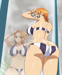 1girls ass ass_focus back_view big_ass big_balls big_breasts big_butt bikini breasts female female_focus female_only huge_breasts iwao178 nami one_piece one_piece_film_strong_world orange_hair pawg pre-timeskip pre_timeskip short_hair shounen_jump solo standing thick_thighs thighs