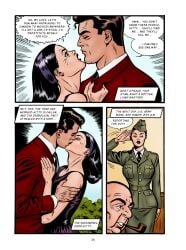 black_hair comic crying female kissing military_uniform nicky uniform