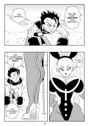 cabba comic dragon_ball dragon_ball_super english_text funsexydragonball high_heels large_breasts long_hair page_16 tagme training_weights vados