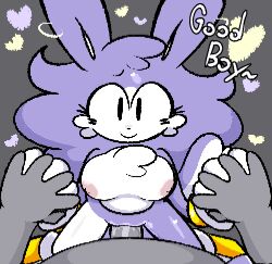 anon anthro areolae artist_request breasts bunny bunny_girl cheek_tuft chest_tuft cute d-side_wacky dialogue english_text friday_night_funkin friday_night_funkin_mod furry gloves good_boy heart holding_hands lagomorph male_pov medium_breasts mobian_(species) nipples penis pov pov_eye_contact purple_fur pussy pussy_juice self_upload smile sonic.exe sonic.exe_(series) vaginal_penetration wacky_(sonic.exe) white_fur