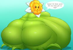 belly buttersita cute dialogue fat flower huge_ass huge_belly obese plant plant_girl