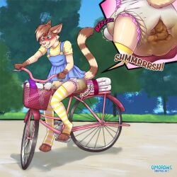 1boy anthro bicycle crossdressing crossdressing_male diaper diaper_under_clothing diaper_under_skirt furry leg_warmers male masturbation messing messy_diaper omopaws public_masturbation scat shitting soiling soiling_diaper vibrator wand_vibrator wet_diaper x-ray