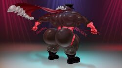 1boy 2023 animate_inanimate ass ass_focus balloon balloon_humanoid big_ass big_butt big_muscles black_clothing black_hat black_headwear blush boots butt butt_focus cape clothing footwear glistening glistening_body glistening_butt grey_body grey_butt grey_nipples half-closed_eyes hat headgear headwear highres huge_ass huge_butt huge_muscles humanoid inflatable living_balloon living_inflatable looking_back male male_only muscular muscular_humanoid muscular_male narrowed_eyes nipples onomatopoeia silversketch smile solo sound_effects standing text unusual_anatomy unusual_nipples