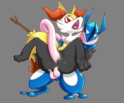 braixen double_penetration greninja nintendo penetration penis pokémon_(species) pokemon pokemon_(species) pokemon_xy pussy sex soapmonster video_games