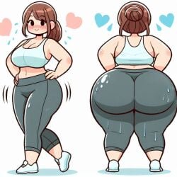 1girls ai_generated ass curvy_female dat_ass fat fat_ass female yoga yoga_pants