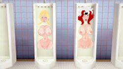 2girls 3d bad_end bathroom big_breasts blonde_hair blue_eyes breasts bukkake crying crying_with_eyes_open female femsub flushed humiliation invisible_woman_(marvel_rivals) koikatsu light-skinned_female memer27 multiple_girls multiple_subs pink_nipples red_hair rogue_(x-men) stuck stuck_in_object stuck_in_wall sweat sweating toilet urinal