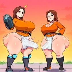 2futas ai_generated ass ass big_ass big_breasts big_butt breasts erection erection_under_clothes erection_under_loincloth fundoshi fundoshi_futanari fundoshilover101 futanari happi_(clothing) huge_ass huge_breasts huge_butt loincloth mii_gunner nintendo sarashi super_smash_bros. tabi_socks