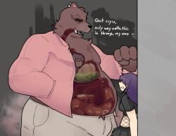 bear bones_in_feces bones_in_intestines crying death digestion fatal_vore female female_prey m/f male male_pred pepperalien_(artist) scat vore