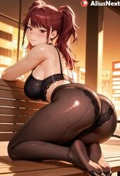 1girls _female ai_generated aliusnext ass big_ass big_breasts black_lingerie breasts feet feet_up female foot_fetish foot_focus huge_ass huge_breasts kujikawa_rise legs legs_up legwear lingerie mature mature_female medium_breasts pantyhose patreon persona persona_4 red_hair soles soles_female stockings tagme toes twintails twintails_(hairstyle)