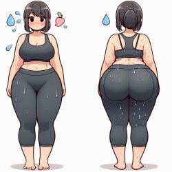 1girls ai_generated ass curvy_female dat_ass fat fat_ass female yoga yoga_pants