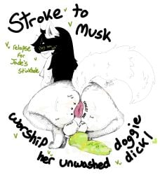 absurd_res animal_humanoid ass bodily_fluids breasts canid canid_humanoid canine canine_humanoid censor_bar censored_eyes crouching degradation digital_media_(artwork) directional_arrow female futanari genitals gooning hair hi_res homestuck humanoid hypnosis jade_harley knot male_only mammal mammal_humanoid masturbation masturbation_encouragement mind_control ms_paint_adventures musk ohgnoll penis smegma solo sweat sweaty_butt tail