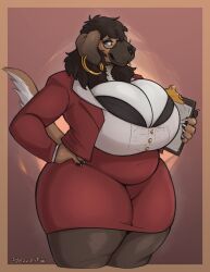 anthro big_breasts business_suit business_woman huge_breasts jezzlen thick_thighs voluptuous_female