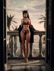 1girls 2025 3d areolae areolae_visible_through_clothing balcony barefoot black_hair blurry_background cat_ears_hairband choker crowd detailed_background fake_cat_ears feet female female_abs female_only final_fantasy final_fantasy_vii final_fantasy_vii_remake front_view full_body greengiant3d hand_rest hands_on_railing lace_bra lace_choker lingerie lingerie_only lingerie_panties lipstick long_hair long_legs looking_at_viewer night_robe nightie nipples nipples_visible_through_clothing outdoors panties plump_lips red_eyes red_lipstick robe robe_open skinny skinny_female smile solo tifa_lockhart very_long_hair