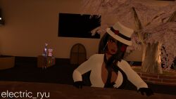 big_ass big_breasts female hat tie vrchat vrchat_avatar