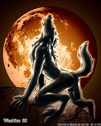 1990s 1998 20th_century anthro balls canine furry howl male male_only moon nude wolf wooky year