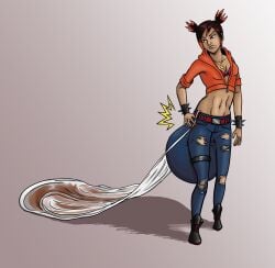 1girls bra crazycolumbina crop_top cropped_hoodie dyed_hair fully_clothed no_shirt pantypoop scat scat_fetish scene_girl shit skidmark soiling soiling_pants stretched_clothing stretched_underwear tanned tanned_skin torn_clothes torn_pants wedgie wedgie_fetish wedgied_female wedgies wincing