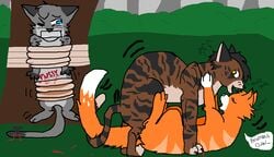 anthro ashfur_(warriors) blood brambleclaw_(warriors) bramblestar_(warriors) cuck cuckold feline female feral feral_on_feral furry male sex squirrelflight_(warriors) warriors_(cats)