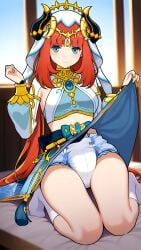 ai_generated diaper diaper_fetish diaper_under_clothing genshin_impact nilou_(genshin_impact) upskirt
