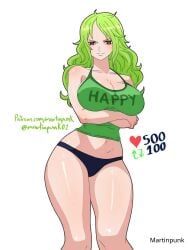 1girls 2d 2d_(artwork) 2d_artwork adult adult_female arm_under_breasts arms_crossed arms_under_breasts bare_arms bare_belly bare_hands bare_knees bare_legs bare_midriff bare_navel bare_skin bare_thighs belly belly_button big_breasts black_panties black_underwear breasts brown-eyed_female brown_eyes busty busty_female busty_girl cleavage closed_mouth_smile collarbone crossed_arms curvaceous curvaceous_body curvaceous_female curvaceous_figure curvaceous_hips curvy curvy_body curvy_female curvy_figure curvy_hips digital digital_art digital_drawing digital_drawing_(artwork) digital_media digital_media_(artwork) elbows exposed_arms exposed_belly exposed_knees exposed_legs exposed_midriff exposed_navel exposed_skin exposed_thighs female female_focus female_only green-haired_female green_hair green_tank_top groin high_resolution highres hourglass_figure knees large_boobs large_breasts lean_figure legs_closed legs_together light_smile long_hair looking_at_viewer martinpunk mature mature_female midriff monet_(one_piece) narrow_waist navel one_piece panties parted_bangs post-timeskip shoulders simple_background slender_body slender_waist slim_waist smile smiley_face smiling smiling_at_viewer solo standing tank_top thick_thighs thighs thighs_together underwear upper_body white_background wide_hips