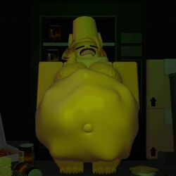 3d 3d_animation animated breasts catte_(kaiju_paradise) digestion digestion_noises feline female furry huge_belly kaiju_paradise roblox sleeping sound tagme video vore vore_belly vorepred yellow_fur